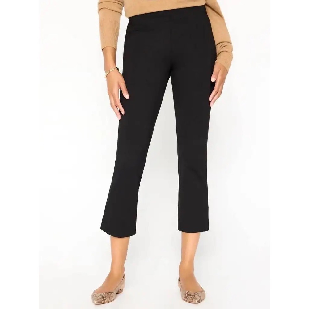NWT Brochu Walker Daria Kick Crop Pants Sz XS Black Pull On Stretch Chic Classic